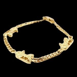 Celine Vintage Horse & Carriage Gold Plated Bracelet